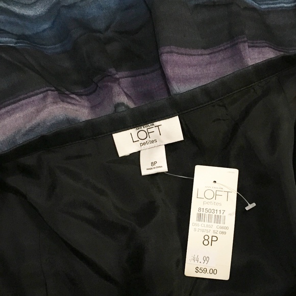 Ann Taylor Loft Skirt 8P Petite Purple Green NWT - Picture 3 of 3